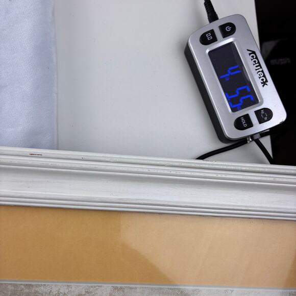 Cheri Blum Yellow Tulips in Vase Painting White Framed 9x18 Cracked Linen Set 2 - Picture 9 of 9